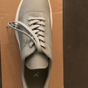 Brand New Unworn Casca Grey Leather Sneakers.